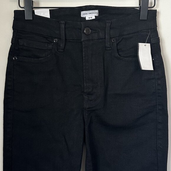 NWT Good American Always Fits Good Petite Skinny in Black - Size 6-12 - Picture 4 of 10